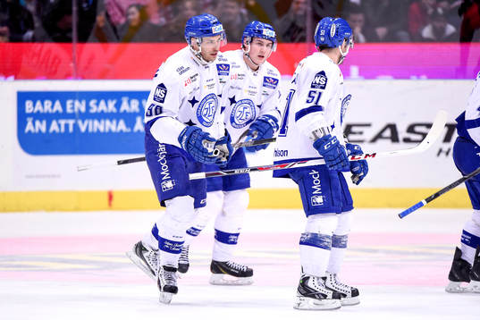 Leksands Fabian Brunnström jublar