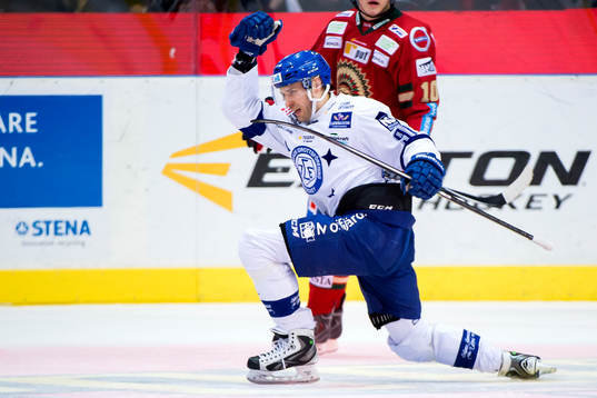 Leksands Fabian Brunnström jublar