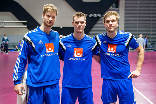 Sveriges Viktor Östlund, Markus Olsson och Anton Halén