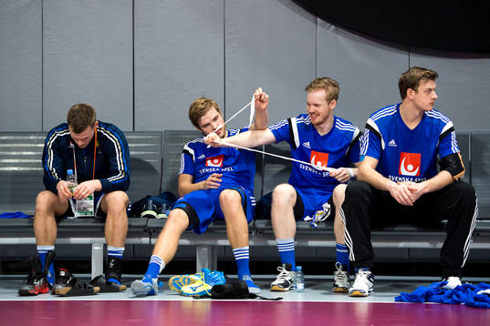 Sveriges Markus Olsson, Anton Halén, Magnus Persson och