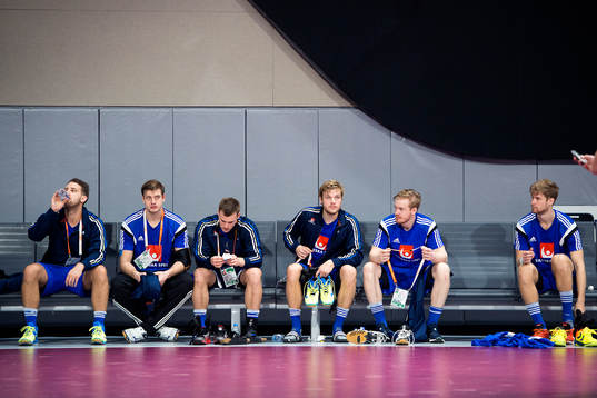 Sveriges Patrik Fahlgren, Niclas Bard, Markus Olsson, Anton