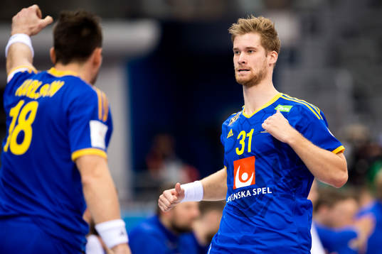 Sveriges Viktor Östlund jublar