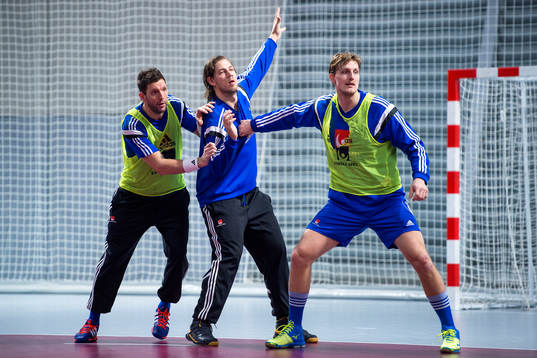 Sveriges Tobias Karlsson, Andreas Nilsson och Jesper Nielsen