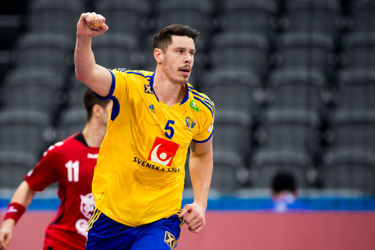 Sveriges Kim Andersson jublar