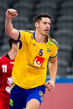 Sveriges Kim Andersson jublar