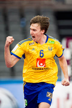 Sveriges Jonas Källman jublar