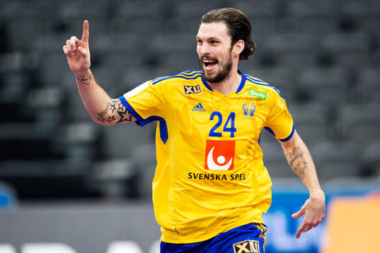 Sveriges Fredrik Petersen jublar
