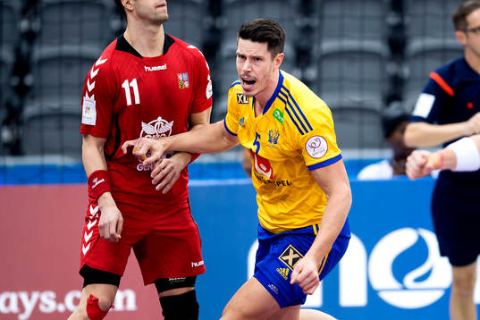 Sveriges Kim Andersson jublar