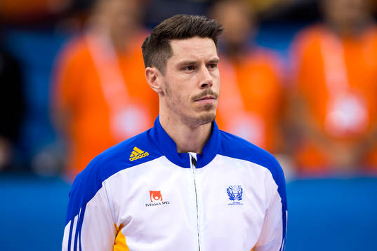 Sveriges Kim Andersson innan handbollsmatchen i VM mellan