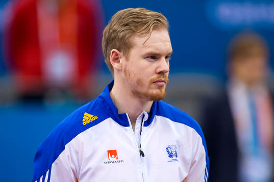Sveriges Magnus Persson innan handbollsmatchen i VM mellan