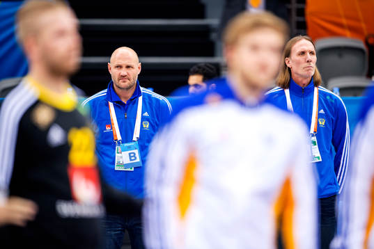 Sveriges förbundskapten Ola Lindgren och förbundskapten