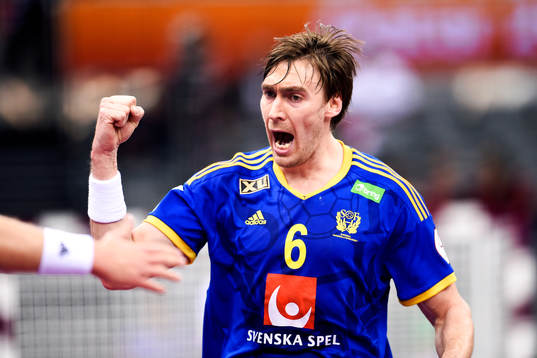 Sveriges Jonas Källman jublar