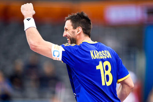 Sveriges Tobias Karlsson jublar