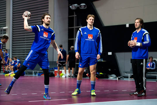 Sveriges Fredrik Petersen, Jesper Nielsen och Andreas