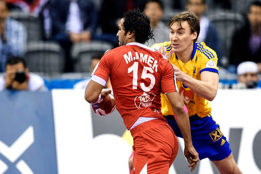 Sveriges Jonas Källman och Egyptens Mohamed Amer