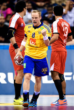 Sveriges Lukas Karlsson jublar