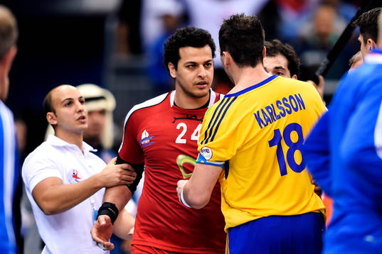 Egyptens Ibrahim El Masry och Sveriges Tobias Karlsson