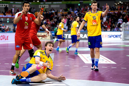 Sveriges Jonas Källman och Niclas Ekberg reagerar mot