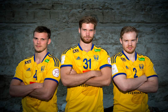 Sveriges Markus Olsson, Viktor Östlund och Magnus Persson