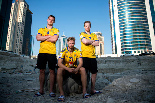 Sveriges Markus Olsson, Viktor Östlund och Magnus Persson