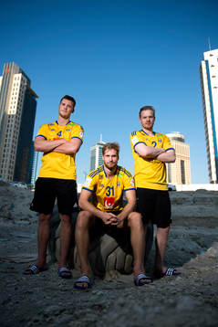Sveriges Markus Olsson, Viktor Östlund och Magnus Persson