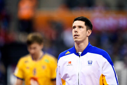 Sveriges Kim Andersson innan en åttondelsfinal i