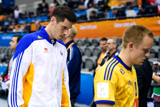Sveriges Kim Andersson och Lukas Karlsson deppar