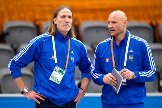 Sveriges förbundskapten Staffan Olsson och förbundskapten