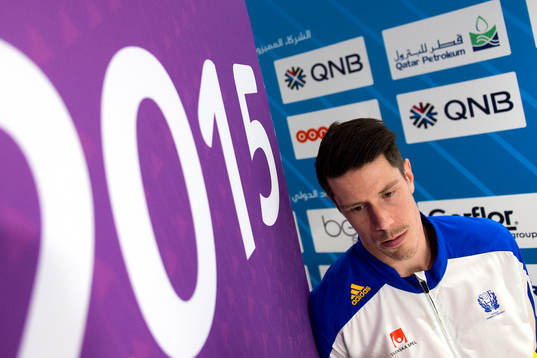 Sveriges Kim Andersson blir intervjuad