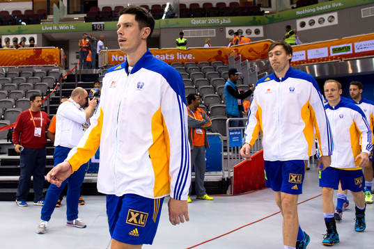 Sveriges Kim Andersson och Jonas Källman går in till
