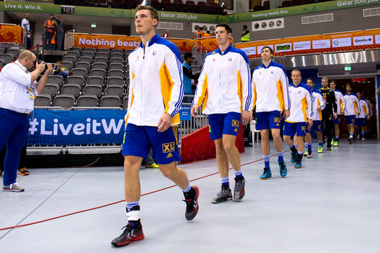 Sveriges Markus Olsson, Kim Andersson och Jonas Källman