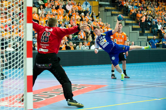 Kristianstads målvakt Magnus Dahl och Alingsås Johan