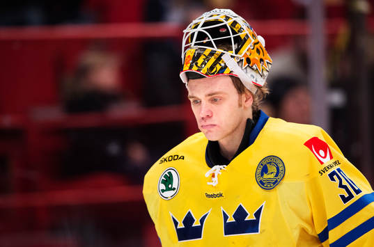 Sveriges målvakt Markus Svensson deppar