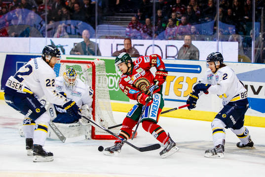 s David Petrasek och HV71:s Kristofer Berglund