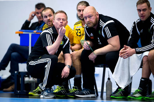 Sävehofs tränare Magnus Johansson och assisterande