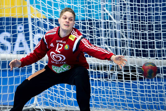 Sävehofs målvakt Peter Johannesson jublar