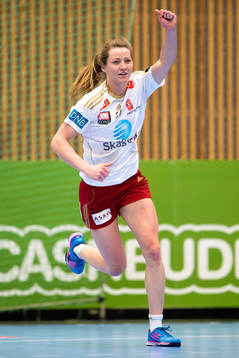 Larviks Sanna Charlotte Solberg jublar