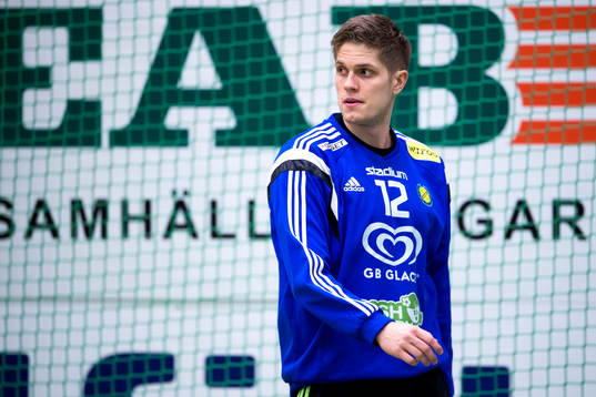 Sävehofs målvakt Peter Johannesson deppar