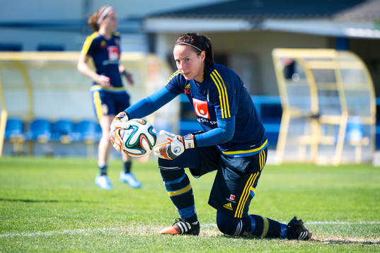 Sveriges målvakt Carola Söberg