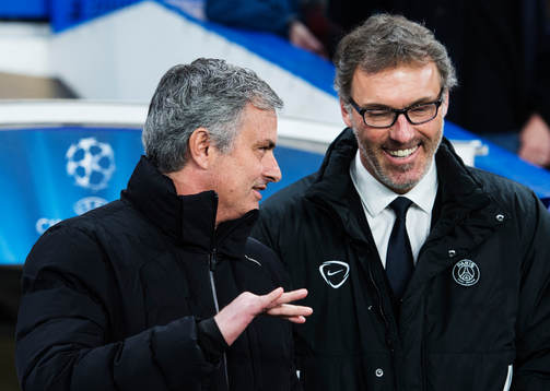 Chelseas tränare Jose Mourinho och Paris tränare Laurent