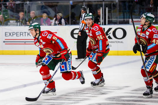 Frölundas Max Görtz, Erik Gustavsson och Mathis Olimb