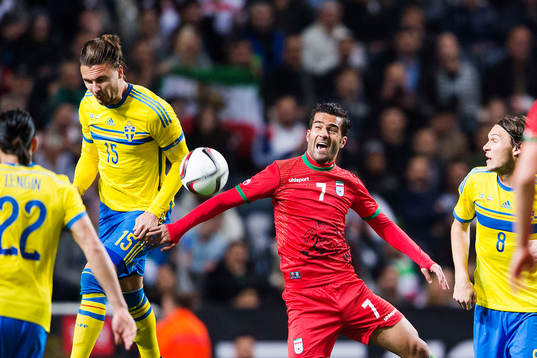 Sveriges Erik Johansson och Irans Masoud Shojaei