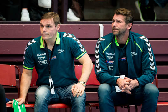 Redbergslids tränare Johan Eklund  och tränare Magnus