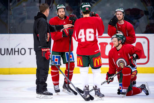 Frölundas Joel Lundqvist, Ryan Lasch och Mathis Olimb
