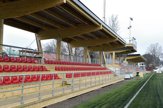 Nybyggda läktare på LF Arena