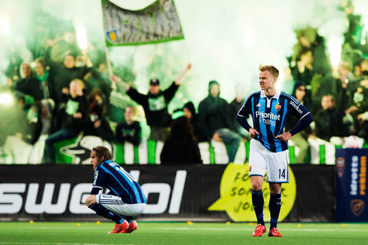 Djurgårdens Daniel Berntsen och Elliot Käck deppar