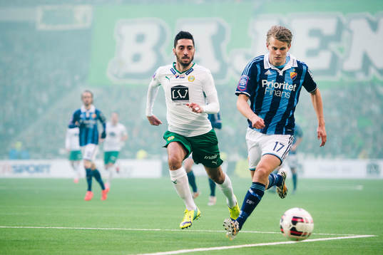 Hammarbys Nahir Besara och Djurgårdens Tim Björkström
