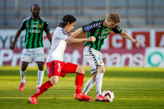 Östersunds Sebastian Lundbäck och Gais Adam Eriksson