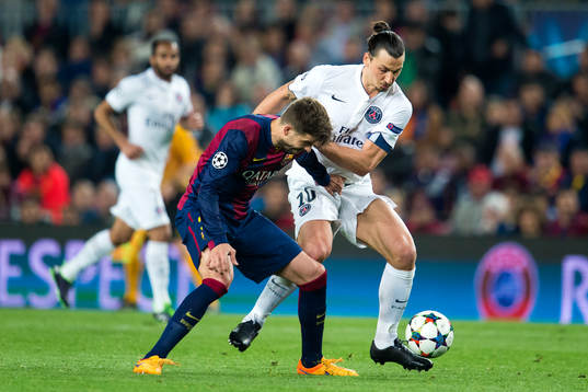 Barcelonas Gerard Piqué kopplar grepp på PSGs Zlatan