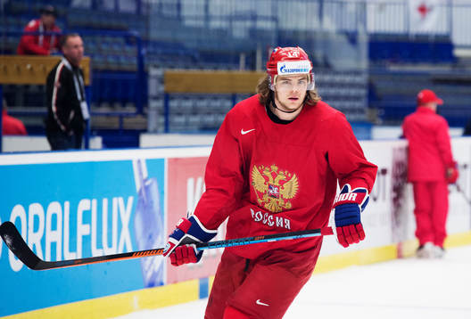 Viktor Tikhonov på Rysslands ishockeylandslags träning